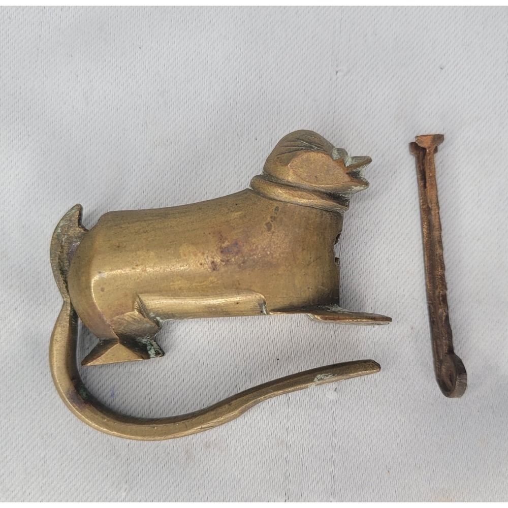 Vintage Brass 2 3/4" Foo Dog‎ Padlock Hardware WITH KEY! RARE! Great Condition!